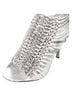 Givenchy 100% Leather Silver Givenchy metallic silver discs embellished strappy peep toe bootie Size EU 36 1/2 - photo 2
