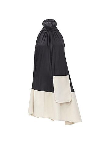 Tibi Tibi patch pocket buckle halter A-line dress (view 1)
