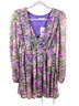 Lush 100% Polyester Floral Purple Green Casual Dress Size S - photo 5