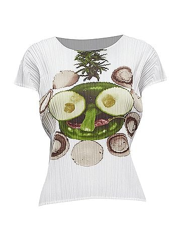 Issey Miyake Issey Miyake Pleats Please Cucumber Mushroom Print Face Top (view 1)