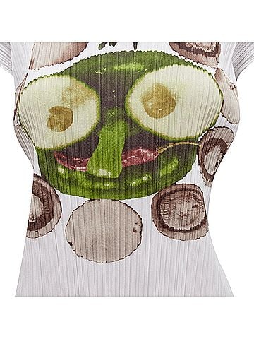 Issey Miyake Issey Miyake Pleats Please Cucumber Mushroom Print Face Top (view 2)