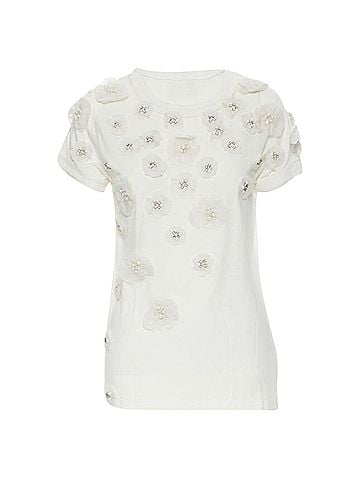 Lanvin Lanvin Alber Elbaz Collection silk pearl flower t-shirt (view 1)