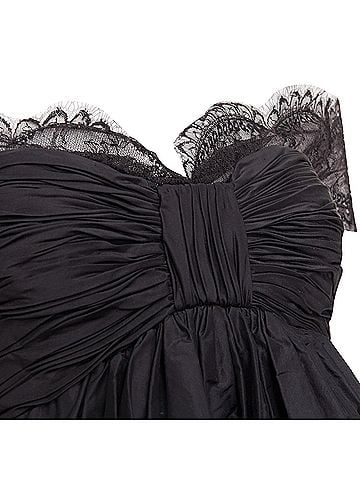 Oscar De La Renta Oscar De La Renta lace trim ruched bow dress (view 2)