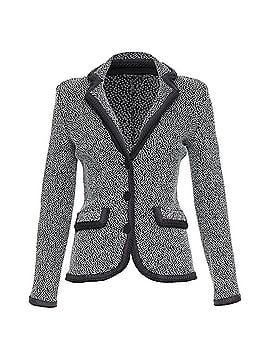 EA7 Emporio Armani EMPORIO ARMANI silver lurex boucle applique black trim knit blazer IT40 S (view 1)