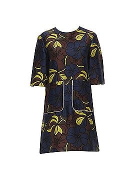 MARNI Marni floral print wool silk crepe patch pocket boxy A-line dress (view 1)