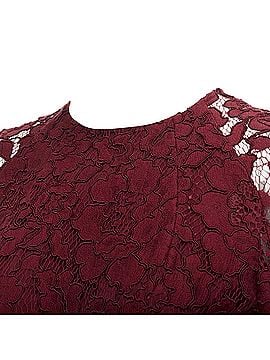 Oscar De La Renta Oscar De La Renta Lace Sheer Sleeves Fit Flare Dress (view 2)