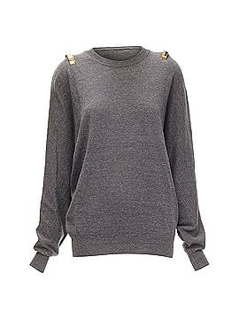 Givenchy Givenchy Riccardo Tisci metal shoulder bar cuff wool alpaca sweater (view 1)