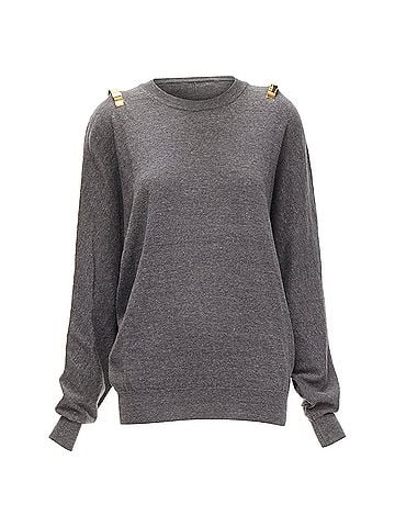 Givenchy Givenchy Riccardo Tisci metal shoulder bar cuff wool alpaca sweater (view 1)