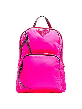 Prada Prada neon Tessuto nylon triangle logo small sling backpack bag (view 1)