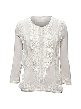 Lanvin Lanvin lace overlay asymmetric cropped sleeve top (view 1)