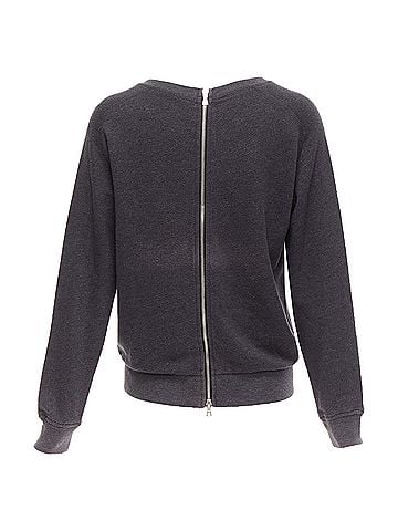 Dries Van Noten DRIES VAN NOTEN grey cotton blend silver zip back pullover sweater S (view 2)