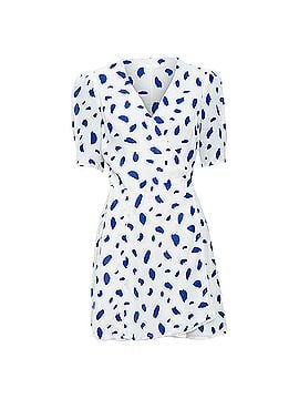 Reformation Reformation Dalmatian Print Puff Sleeve Wrap Dress (view 1)