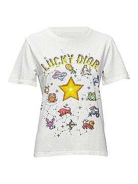 Christian Dior Dior Lucky Dior Zodiac Pixel Print Cotton Linen Short Sleeve Tshirt (view 1)