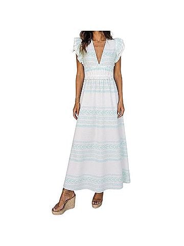 Sail to Sable Cap Sleeve Maxi Dress Casual Dress (view 1)
