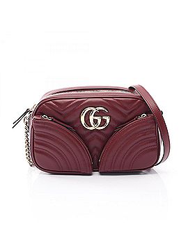Gucci Gucci GG Marmont Small Shoulder Bag/Handbag, Leather, Women's, Bordeaux (798715) (view 1)
