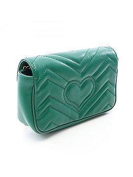 Gucci Gucci GG Marmont Super Mini Bag, Shoulder Bag/Handbag, Leather, Women's, Green, 476433 (view 2)