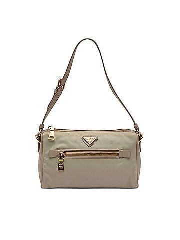 Prada Saffiano Trimmed Tessuto Pocket Shoulder Bag (view 1)