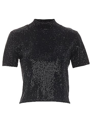 Alexander Wang Alexander Wang Hotfix crystal double cashmere cropped sweater (view 1)