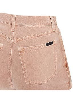 Saint Laurent Saint Laurent Washed Denim Logo Flared Shorts (view 2)