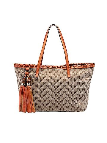 Gucci Medium GG Canvas Bamboo Tassel Tote (view 1)