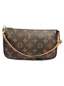 Louis Vuitton LOUIS VUITTON Louis Vuitton Monogram Pochette Accessoires M51980 Pouch Handbag Brown Leather Women's Men's (view 1)