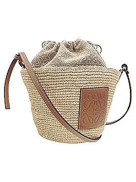 Loewe LOEWE Slit Pochette Raffia A689C70X08 Leather Shoulder Bag, Basket Brown, Women's (view 1)