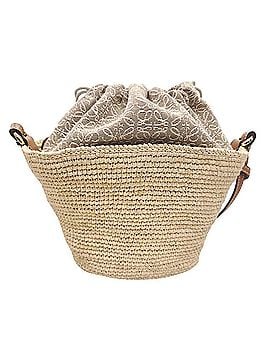 Loewe LOEWE Slit Pochette Raffia A689C70X08 Leather Shoulder Bag, Basket Brown, Women's (view 2)