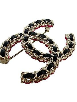 Chanel CHANEL CC Brooch Coco Black Pink B23B Champagne Gold Leather Chain Women's Men's (view 2)