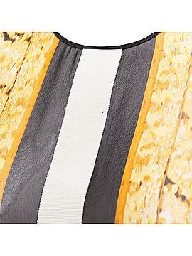 Giambattista Valli GIAMBATTISTA VALLI silk gold black grosgrain print sheer chiffon blouse IT38 XXS (view 2)