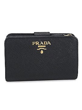 Prada PRADA bi-fold wallet 1ML225 Saffiano leather women's black (view 1)