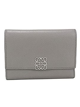 Loewe LOEWE Tri-fold Wallet C821S33X12 Vertical Small Anagram Women's Gray (view 1)