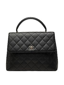 Chanel Chanel Coco Mark Matelassé Handbag, Top Handle, Black, Gold Hardware, Caviar Leather, Women's. (view 1)