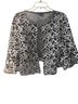 Roz & Ali Floral Black White Jacket Size 2X - photo 1