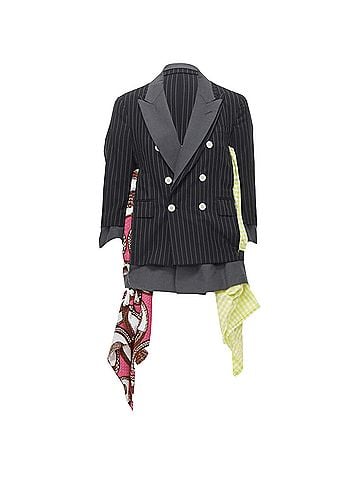 Comme des Garçons Comme Des Garcons double layer pinstripe draped blazer jacket (view 1)