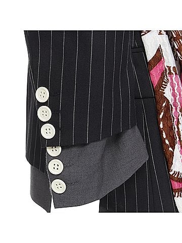 Comme des Garçons Comme Des Garcons double layer pinstripe draped blazer jacket (view 2)