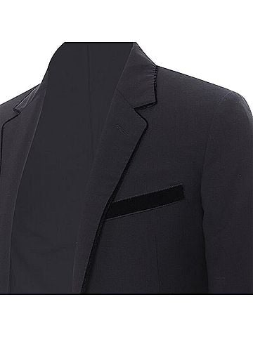 Lanvin Lanvin Alber Elbaz wool blend velvet peak lapel formal blazer jacket (view 2)