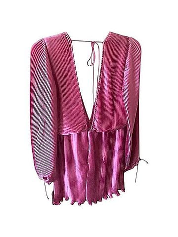 ASOS DESIGN Satin Pink Pleated Mini Dress Cocktail Dress (view 2)