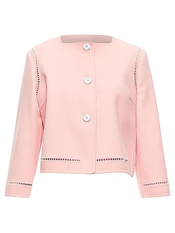 Ermanno Scervino Ermanno Scervino Virgin Wool Eyelet Trim Shell Button Jacket (view 1)