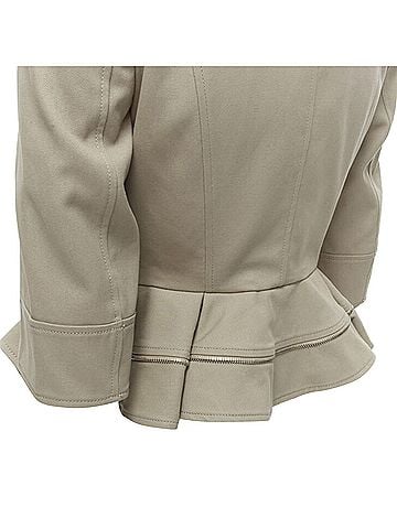 Alexander McQueen Alexander McQueen cotton fitted zipper trim peplum utility jacket (view 2)