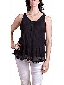 GiGi Moda Carino Silk Sleeveless Top in Black (view 2)
