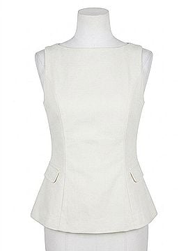 Line & Dot Adelaide Cotton Front Pocket Top in Ecru (view 1)