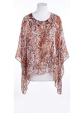 GiGi Moda Seta Paisley Print Kaftan Top in Rust (view 1)