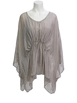 GiGi Moda Paolita Bat-Wing Scoop Neck Blouse in Taupe (view 1)