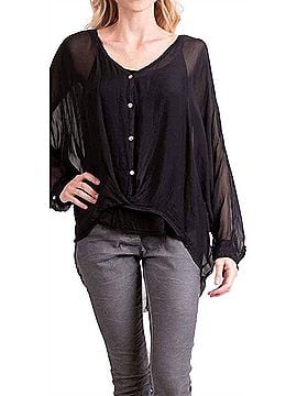 GiGi Moda Ryana Long Sleeve Blouse in Black (view 2)