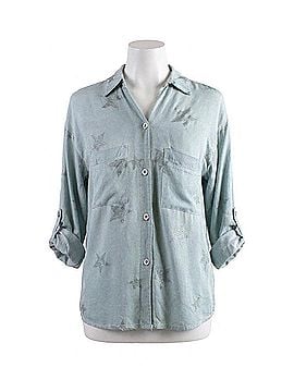 GiGi Moda Spazio Long Sleeve Button Down Shirt in Lake Green (view 1)