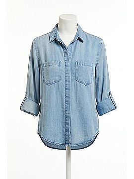 Velvet Heart Riley Tencel Button Down Shirt in Light Indigo Blue (view 1)