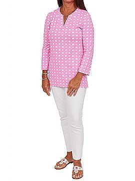 Sailor-Sailor Lucille Boca Grande Cane Print Tunic Top in Pink (view 2)