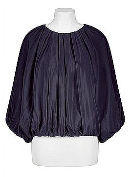 summum woman Women's Shiny Boxy Top in Midnight Blue (view 1)