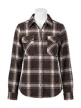 Thread & Supply Cassian Shirt in Coffee Ivory Plaid (view 1)