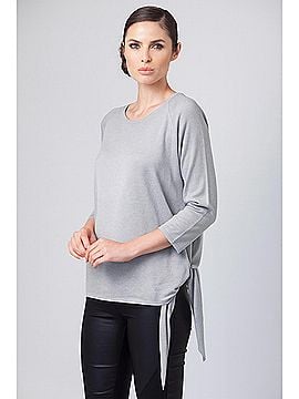 Angel Apparel Side-Tie Sweater in Grey (view 2)